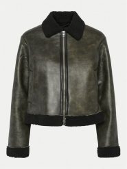 Pieces Kurtka z imitacji skóry Pippi 17154704 Brązowy Regular Fit. Brązowe kurtki damskie Pieces, l, bez wzorów, ze skóry, bez kaptura. Za 239.99 zł.