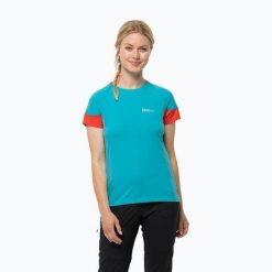 Koszulka trekkingowa damska Jack Wolfskin Narrows. Niebieskie koszulki damskie Jack Wolfskin, xs, bez wzorów, bez kołnierzyka, bez ramiączek. Za 89.99 zł.