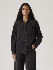 Levi's Koszula dżinsowa w kolorze czarnym rozmiar: L. Czarne koszule damskie Levi's, l, bez wzorów, z bawełny, bez kołnierzyka, bez ramiączek. Za 149.45 zł.