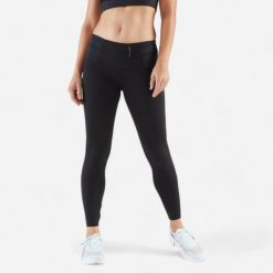 Legginsy do biegania damskie Kiprun Run 900 Light. Czarne legginsy damskie KIPRUN, l, bez wzorów, z materiału. Za 99.99 zł.
