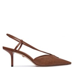 Szpilki Max Mara. Brązowe szpilki damskie Max Mara, bez wzorów, bez obcasa, na szpilce, bez zapięcia. Za 2,479.00 zł.
