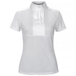 Koszulka konkursowa z krótkim rękawem damska EQUESTRIAN QUEEN Emery 24SS. Niebieskie bluzki damskie EQUESTRIAN QUEEN, xl, bez wzorów, bez kołnierzyka, bez ramiączek. Za 158.99 zł.