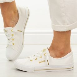 Białe trampki damskie Lee Cooper 4050. Białe trampki damskie Lee Cooper, bez wzorów, z gumy, bez zapięcia. Za 149.00 zł.