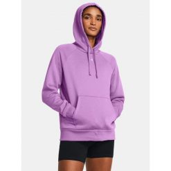 Bluza fitness damska UNDER ARMOUR Rival Fleece z kapturem. Czarne bluzy damskie Under Armour, xl, bez wzorów, z kapturem. Za 192.00 zł.