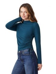 Scotch & Soda Bluzka w kolorze morskim rozmiar: XS. Zielone bluzki damskie Scotch & Soda, xs, bez wzorów, bez kołnierzyka, bez ramiączek. Za 86.78 zł.