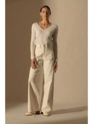 Perfect Cashmere Kaszmirowy sweter w kolorze kremowym rozmiar: XXL. Brązowe swetry klasyczne damskie Perfect Cashmere, xxl, z kaszmiru, bez kołnierzyka. Za 326.99 zł.