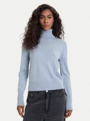 Guess Jeans Golf W4BR15 Z3HO2 Błękitny Regular Fit. Niebieskie golfy damskie Guess Jeans, xxl, z aplikacjami, z jeansu, bez ramiączek. Za 279.99 zł.