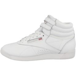 Damskie trampki na co dzień Reebok F S HI 100000103 Biały. Białe trampki damskie Reebok, bez wzorów, ze skóry, bez zapięcia. Za 369.00 zł.