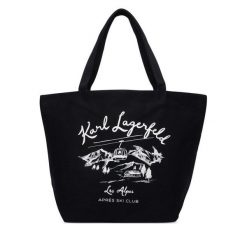 Torebka KARL LAGERFELD. Czarne shopper bag KARL LAGERFELD, bez wzorów, bez dodatków. Za 389.99 zł.