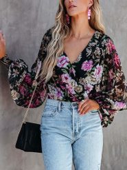 LA Angels Bluzka w kolorze czarno-różowym rozmiar: M. Czarne bluzki damskie LA Angels, m, bez wzorów, bez kołnierzyka, bez ramiączek. Za 104.99 zł.