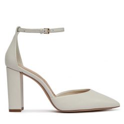 Półbuty Aldo. Białe czółenka damskie ALDO, bez wzorów, bez obcasa, na obcasie. Za 469.99 zł.