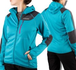 Bluza turystyczna damska Viking Yosemite Lady trekkingowa rozpinana z kapturem. Niebieskie bluzy damskie Viking, l, bez wzorów, z materiału, z kapturem. Za 249.00 zł.