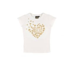 Leone 1947 – T-shirt Kurzarm ze złotym nadrukiem Glitzer für Mädchen. Białe t-shirty damskie LEONE 1947 APPAREL, m, bez wzorów, z bawełny, bez kołnierzyka. W wyprzedaży za 48.31 zł.