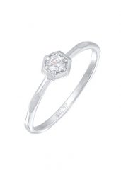 Elli Damski Solitaire Geo Octagon z kryształem cyrkonii w srebrze próby 925 Sterling Silver Pierścionki 1 ct. Szare pierścionki damskie Elli, z cyrkonią, srebrne. Za 148.99 zł.