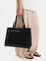 Nine West Torebka CEO-Wall Street Glow-KY319 Czarny. Czarne torebki klasyczne damskie Nine West, z materiału, bez dodatków. Za 289.99 zł.