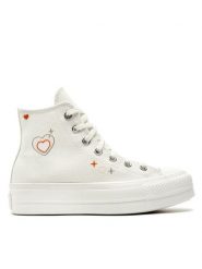 Converse Trampki Chuck Taylor All Star Lift Platform Y2K A09114C Biały. Białe trampki damskie Converse, bez wzorów, z materiału, bez zapięcia. Za 289.99 zł.
