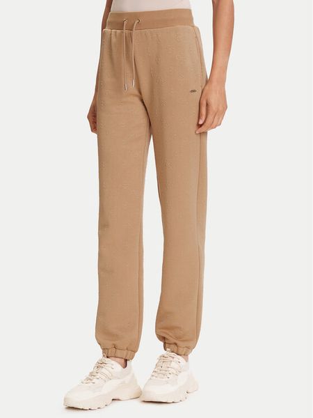 Guess Spodnie dresowe V5YB06 KBSL2 Beżowy Regular Fit. Brązowe spodnie dresowe damskie Guess, s, z aplikacjami, z dresówki. Za 192.99 zł.