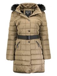 Geographical Norway Płaszcz pikowany "Anemone" w kolorze szarobrązowym rozmiar: XXL. Brązowe płaszcze damskie Geographical Norway, xxl, bez wzorów, z tkaniny, bez kaptura. Za 298.67 zł.