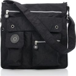 Raportówka czarna BAGSTREET SP-05-BL. Czarne torebki klasyczne damskie Bag Street, z materiału, na ramię, duże, bez dodatków. Za 89.99 zł.
