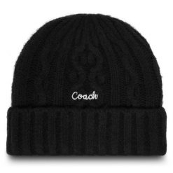 Czapka Coach. Czarne czapki damskie Coach, na zimę, bez wzorów. Za 259.99 zł.