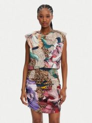 Just Cavalli Sukienka koktajlowa 78PAOE01 Kolorowy Slim Fit. Sukienki damskie Just Cavalli, bez wzorów, z bawełny, wizytowe, bez ramiączek. Za 929.99 zł.