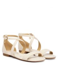 MICHAEL Michael Kors Sandały Alexa Flex Flat 40S6AXFS1L Écru. Sandały damskie MICHAEL Michael Kors, bez wzorów, ze skóry, bez obcasa, na płaskiej podeszwie, bez zapięcia. Za 589.99 zł.