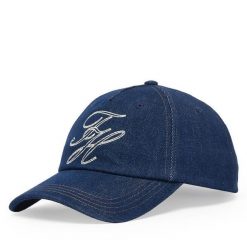 Czapka z daszkiem Tommy Hilfiger. Niebieskie czapki z daszkiem damskie Tommy Hilfiger, bez wzorów, z denimu. Za 229.99 zł.