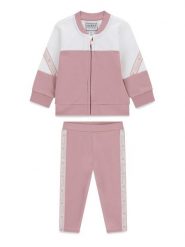 Guess Komplet bluza i legginsy A6YG06 K3909 Różowy Regular Fit. Czerwone bluzy dziewczęce Guess, z aplikacjami, z bawełny, bez ramiączek, bez kaptura. Za 234.99 zł.