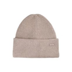 Damska czapka zimowa beanie. Brązowe czapki damskie 4F, na zimę, bez wzorów, z dzianiny. Za 83.99 zł.