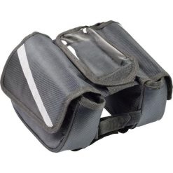 Sakwa torba rowerowa na ramę z etui na telefon Dunlop. Szare torebki klasyczne damskie Dunlop, bez dodatków. Za 62.00 zł.