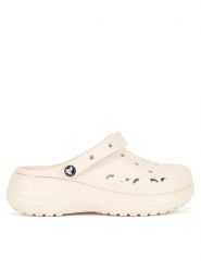 Crocs Klapki BAYA PLATFORM CLOG 208186-11S Beżowy. Brązowe klapki damskie Crocs, bez wzorów, z materiału, bez obcasa, bez zapięcia. Za 199.99 zł.