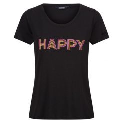 T-shirt Damski Fingal VIII Enjoy Every Moment. Czarne t-shirty damskie Regatta, xl, bez wzorów, bez kołnierzyka. Za 40.99 zł.