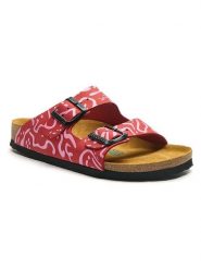 Comfortfusse Skórzane klapki w kolorze czerwonym rozmiar: 41. Czerwone klapki damskie Comfortfüße, bez wzorów, z otwartym noskiem, bez obcasa, bez zapięcia. Za 260.99 zł.