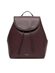 Calvin Klein Plecak Foil Logo Flap Backpack LV04F3297G Bordowy. Czerwone plecaki Calvin Klein, bez wzorów, ze skóry. Za 549.99 zł.