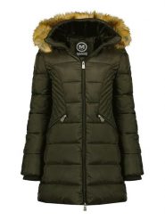 Maison Montaigne Płaszcz zimowy "Abeimai" w kolorze khaki rozmiar: L. Brązowe płaszcze damskie Maison Montaigne, na zimę, l, z aplikacjami, z puchu, bez kaptura. Za 228.38 zł.