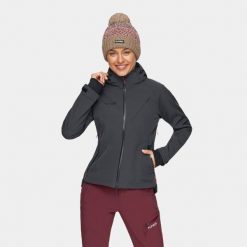 Kurtka softshell trekkingowa damska Alpinus Minthi. Szare kurtki damskie Alpinus, l, bez wzorów, z elastanu, z kapturem. Za 399.00 zł.