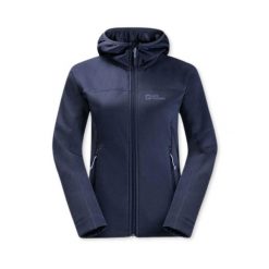 Bluza turystyczna damska Jack Wolfskin Hirschberg. Niebieskie bluzy damskie Jack Wolfskin, m, bez wzorów, z poliesteru, bez kaptura. Za 417.00 zł.