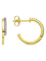 Luxenter Kolczyki-półkreole z cyrkoniami rozmiar: onesize. Żółte kolczyki damskie Luxenter, z cyrkonią, srebrne. Za 130.99 zł.