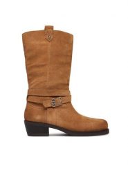 Liu Jo Kozaki Roxy 05 SA6149 PX002 Brązowy. Brązowe kozaki damskie Liu Jo, ze skóry, bez obcasa, na słupku, bez zapięcia. Za 1,069.00 zł.