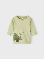 NAME IT Bluzka 13219474 Zielony Regular Fit. Zielone t-shirty i koszulki chłopięce Name it, bez wzorów, z bawełny, bez kołnierzyka, bez ramiączek. Za 39.99 zł.