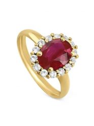 OR Carats Złoty pierścionek z kamieniami szlachetnymi rozmiar: 52. Czerwone pierścionki damskie OR Carats, z rubinem, złote. Za 1,114.95 zł.