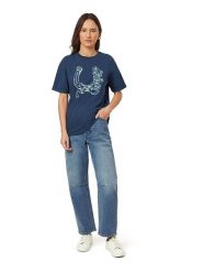 Scotch & Soda Koszulka w kolorze granatowym rozmiar: XL. Niebieskie bluzki damskie Scotch & Soda, xl, bez wzorów, z bawełny, bez kołnierzyka, bez ramiączek. Za 79.03 zł.