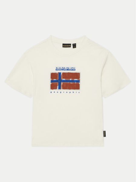Napapijri T-Shirt S-Sella NP0A4IGX S Écru Regular Fit. T-shirty i koszulki chłopięce Napapijri, bez wzorów, z bawełny, bez kołnierzyka, bez ramiączek. Za 79.99 zł.