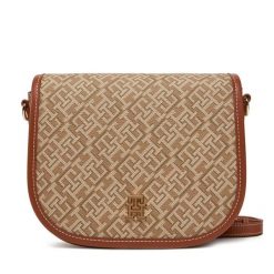 Torebka Tommy Hilfiger. Brązowe listonoszki damskie Tommy Hilfiger, bez wzorów, bez dodatków. Za 379.99 zł.