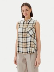 Barbour Koszula LSH1670SN51 Beżowy Regular Fit. Brązowe koszule damskie Barbour, bez wzorów, z syntetyku, bez kołnierzyka, bez ramiączek. Za 249.99 zł.