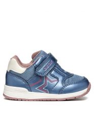 Geox Sneakersy B Rishon Girl B450LA 0NFEW C4239 Niebieski. Niebieskie buty sportowe dziewczęce Geox, bez wzorów, ze skóry, bez zapięcia. Za 189.99 zł.