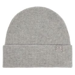 Czapka Calvin Klein. Szare czapki damskie Calvin Klein, na zimę, bez wzorów. Za 329.99 zł.
