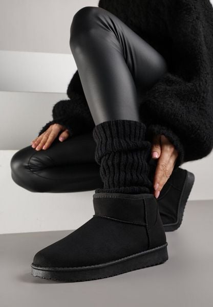 Czarne Krótkie Śniegowce Zozaline. Czarne śniegowce damskie Born2be, z jeansu. Za 69.99 zł.