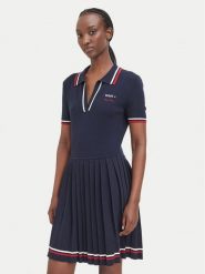 Guess Sukienka dzianinowa W6BK98 Z2277 Granatowy Regular Fit. Niebieskie sukienki damskie Guess, z aplikacjami, z dzianiny, bez ramiączek. Za 474.99 zł.