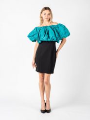 Pinko Sukienka "Isola" | 101248 A0VQ | Kobieta | Czarny, Turkusowy. Czarne sukienki damskie Pinko, bez wzorów, z elastanu, bez ramiączek. W wyprzedaży za 449.00 zł.